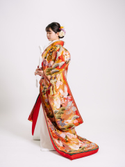 孔雀四季花鶴に御所車021 