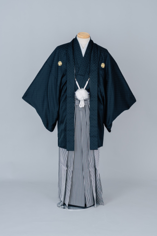 紋付袴（黒・菱形）005