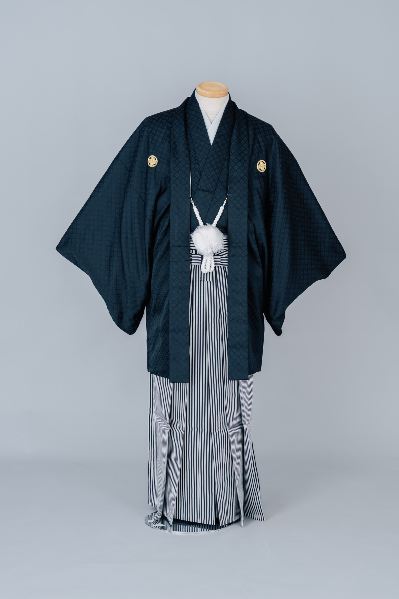 紋付袴（黒・菱形）005