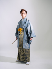 紋付袴（水色・金）006