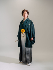 紋付袴（緑）004