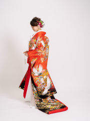 御所車に鶴００６