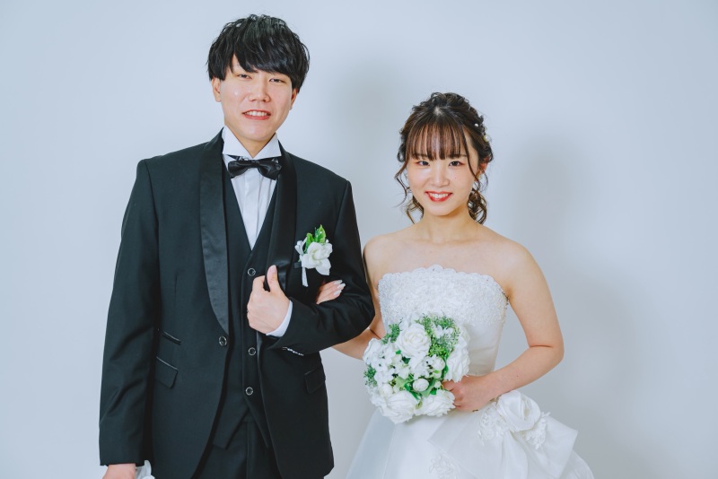 王道のウェディングドレス姿