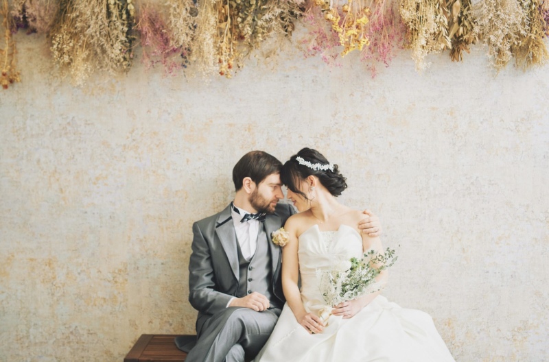 ドライフラワー背景に