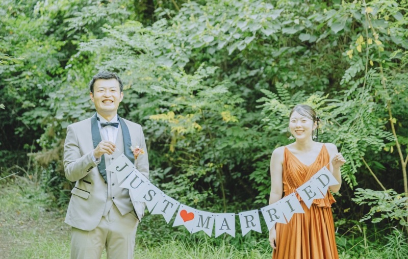 「JUST MARRIED」ガーランドフォト