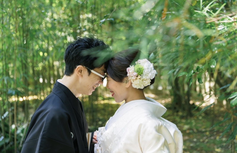 おでこをくっつけて