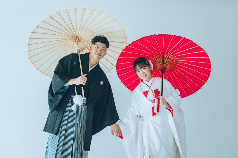 番傘で彩る和装スタジオ