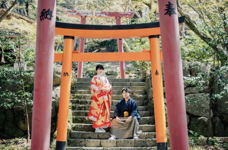 鮮やかな朱色に包まれて。