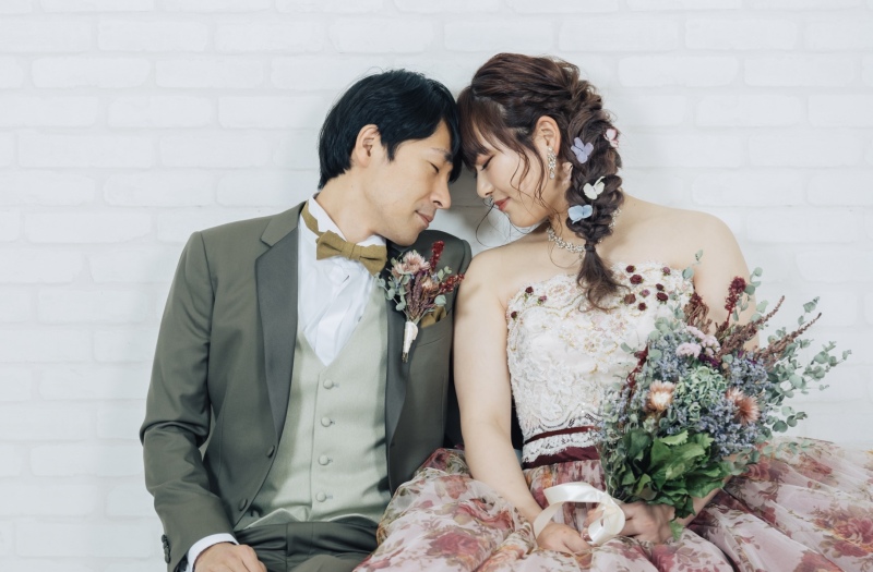 おでこをくっつけて