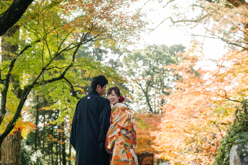 紅葉での和装ロケーションフォト
