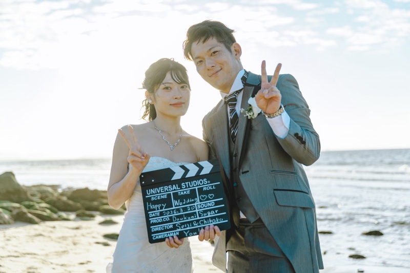 カチンコを使った映画風ショット