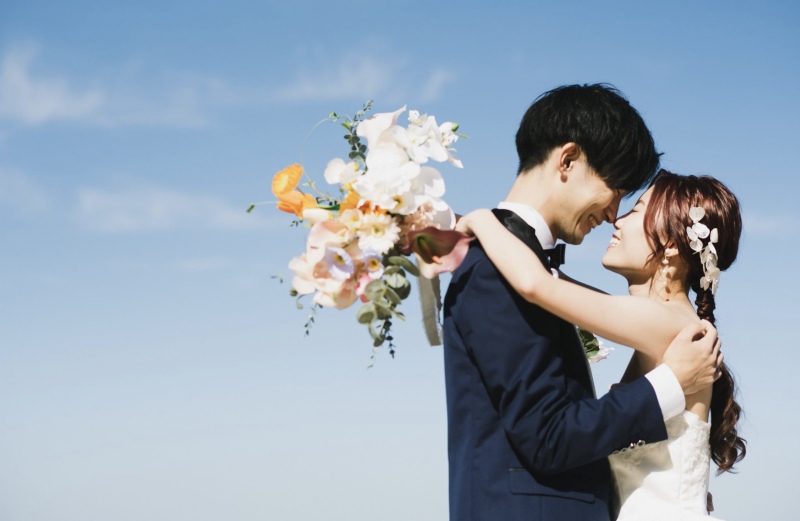 おでこをくっつけて♡