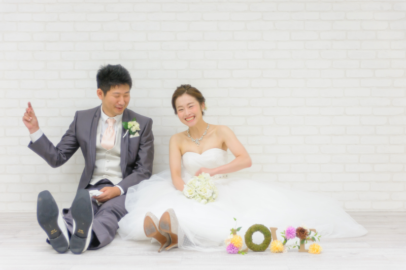 洋装スタジオで撮影