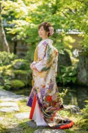 紫地　総刺繍花鶴