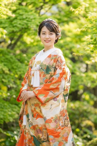 織花ベージュ地