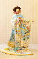 水色地　花文様