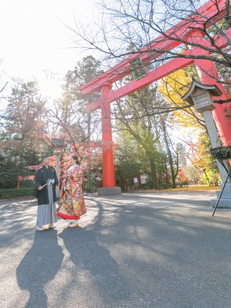 大きな稲荷鳥居の前から撮影スタート!