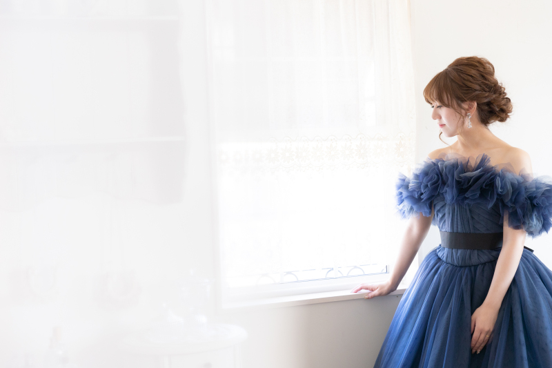 ネイビーのドレスでしっとりと…♡