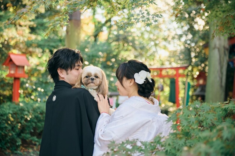 大切な家族の一員であるワンちゃんと和装ロケーション＆洋装スタジオ撮影