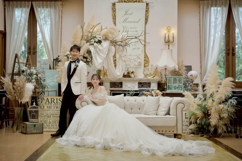 披露宴会場での撮影も