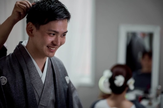 新郎ヘアセット