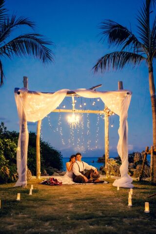 ガーデンでナイトフォト