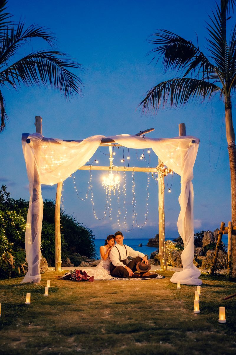 ガーデンでナイトフォト