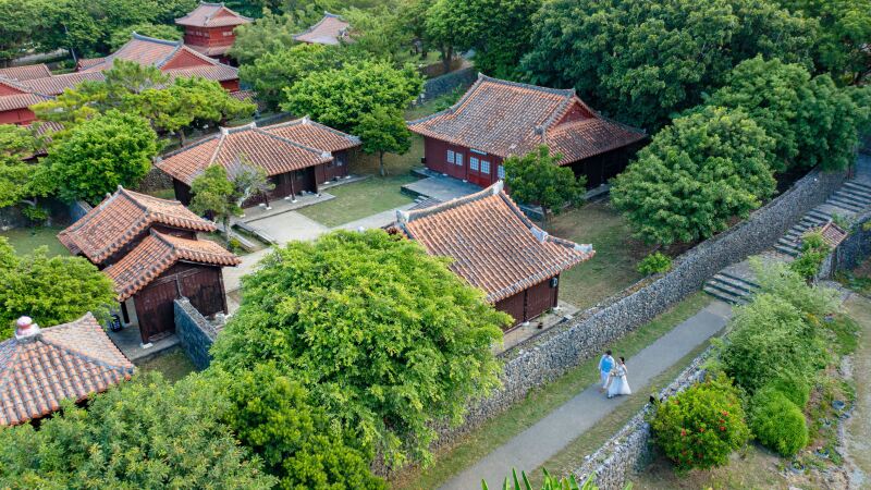 ドローンから見る琉球の街並み