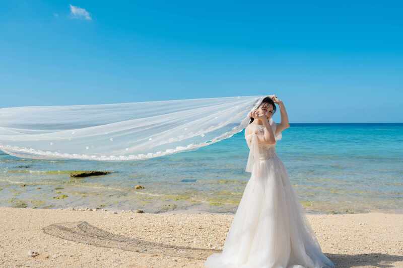 なびくロングベール