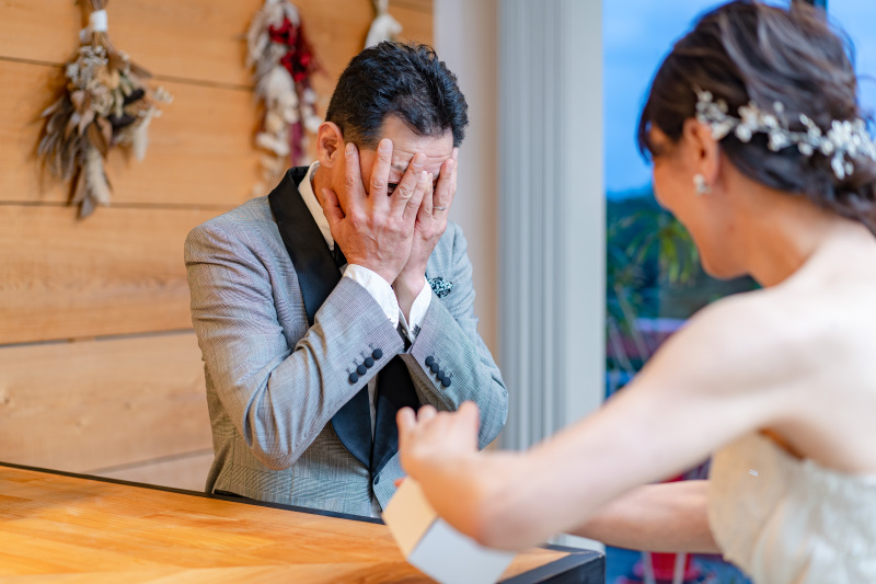 色付け体験したシーサーとご対面