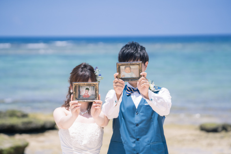 子供の頃の写真と一緒に