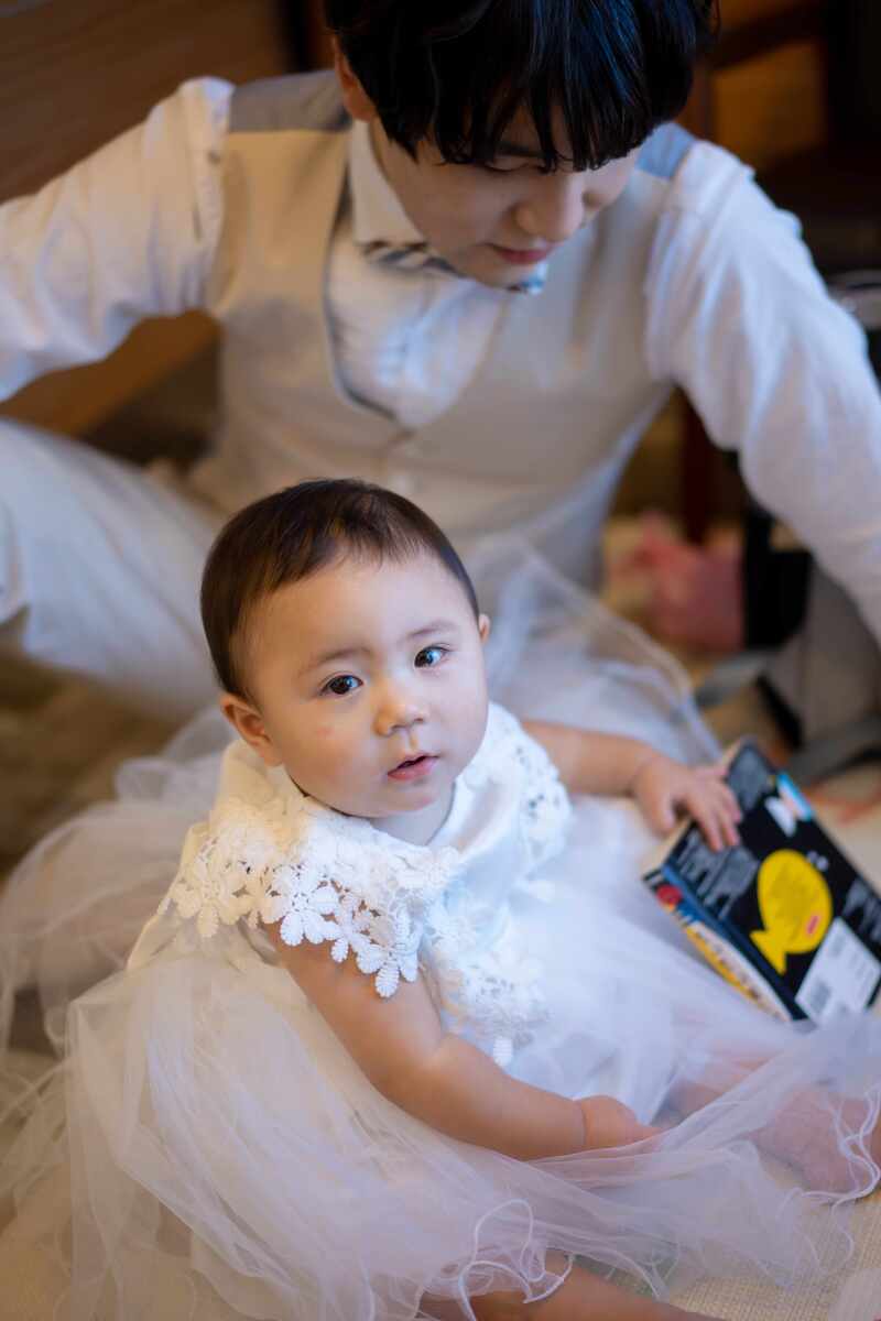 新郎様はお子様のお着替えも