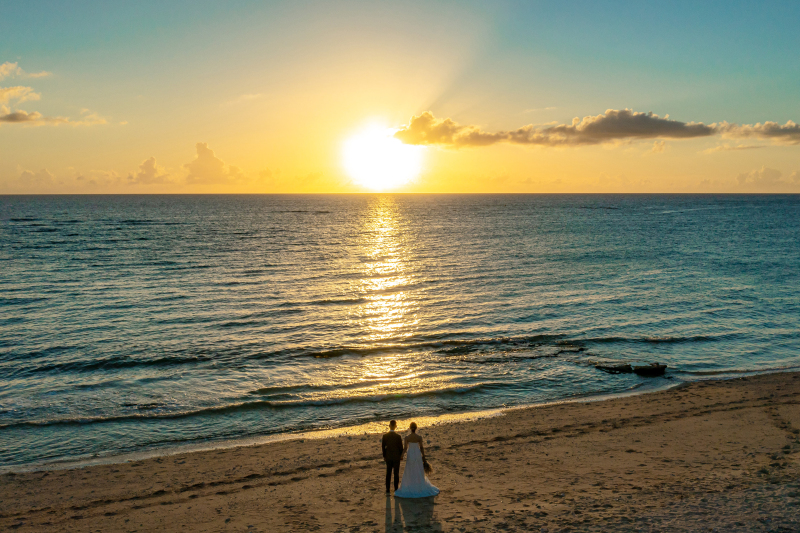 夏空+サンセットのビーチ♪