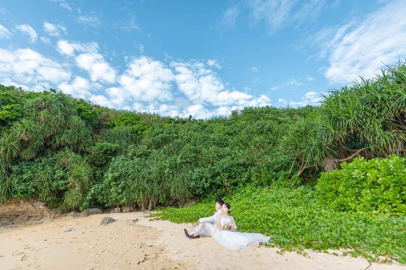 青空が見え始め、素敵なピクニック風撮影