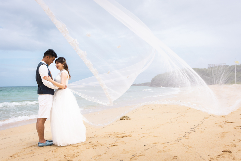 ベールを使って幻想的に