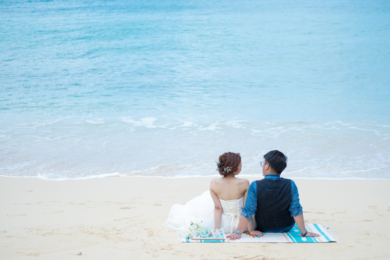 ビーチマットをひいて座っちゃう♪