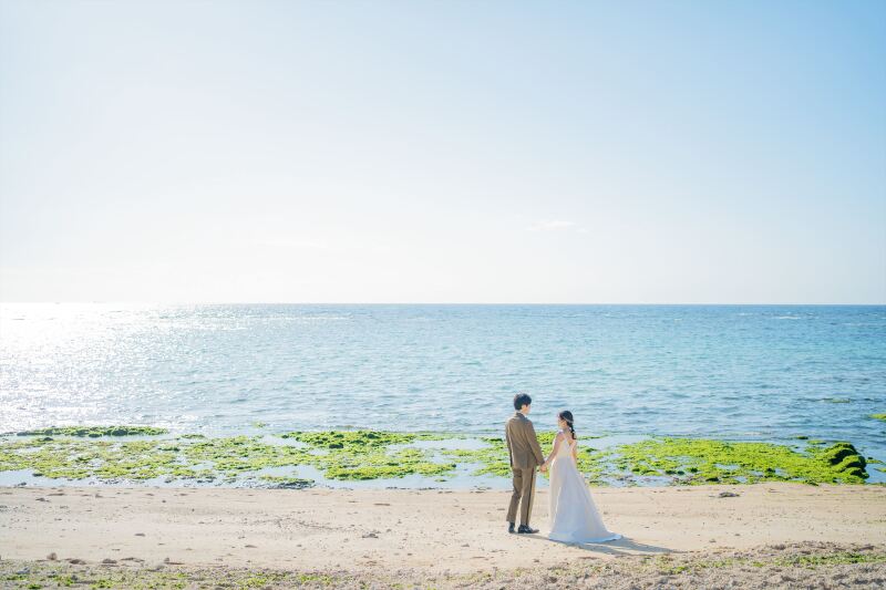 さ～海での撮影開始です