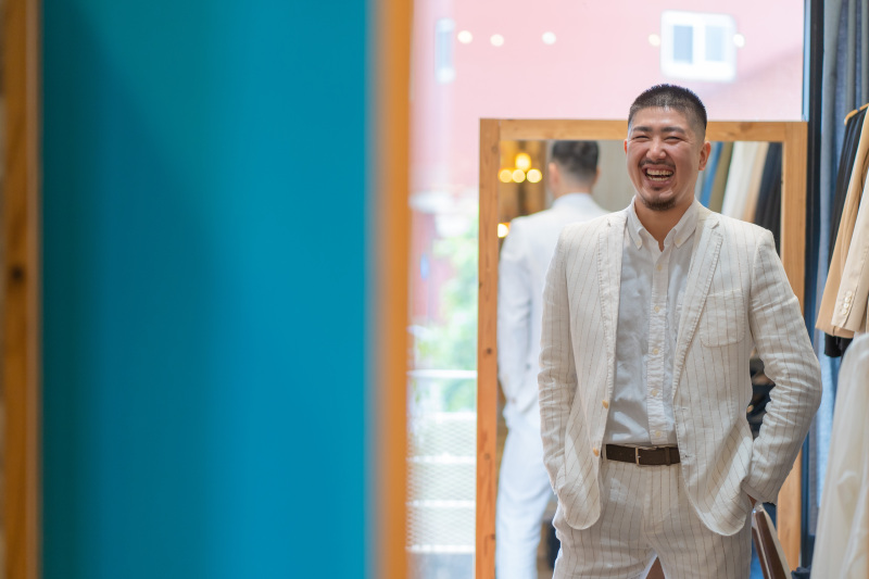 新郎様もお支度が出来ました