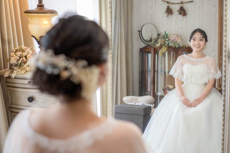 新婦様のブライズルームでの準備風景♡