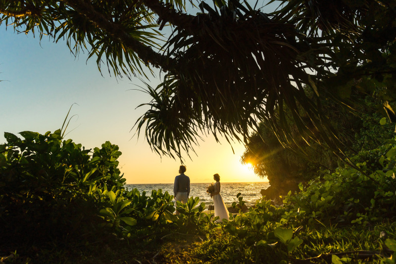 オレンジ色の光に包まれて