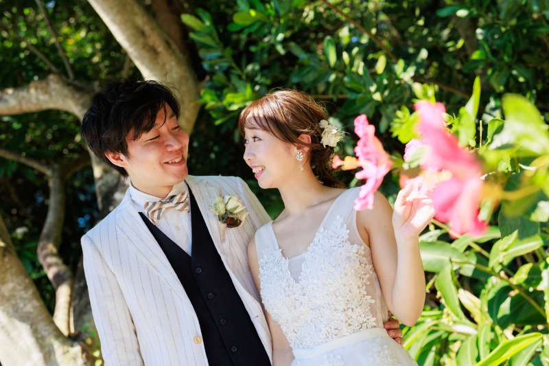 グリーンだけでなくお花とも