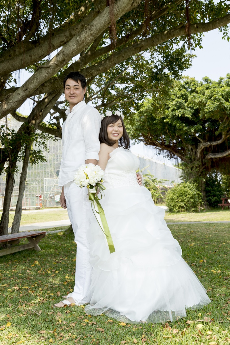 大きなガジュマルの隣で