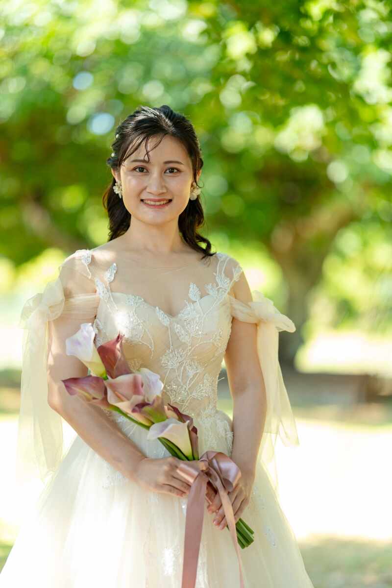 グリーンをバックに