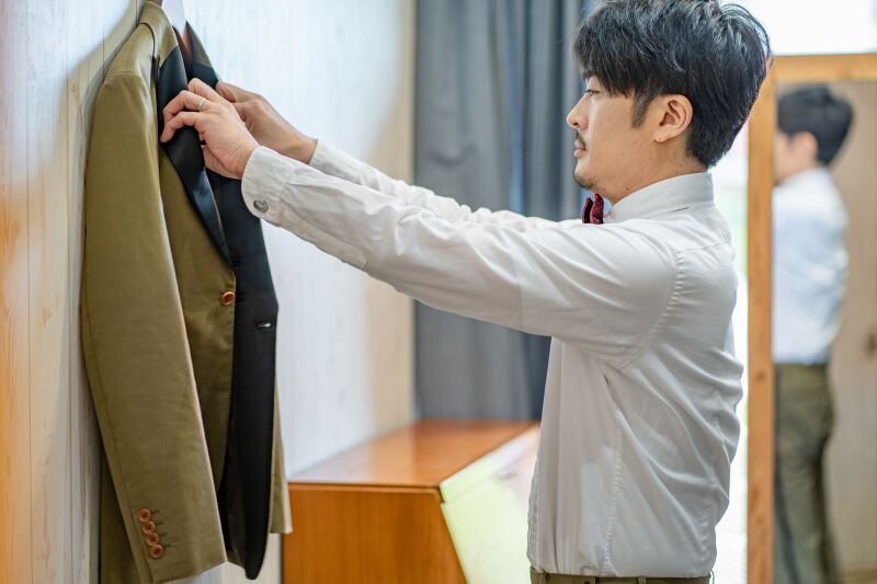 お支度中の新郎様
