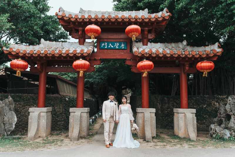 琉球の街並みも