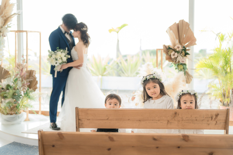 チャペルで、ファミリー フォトウエディング！