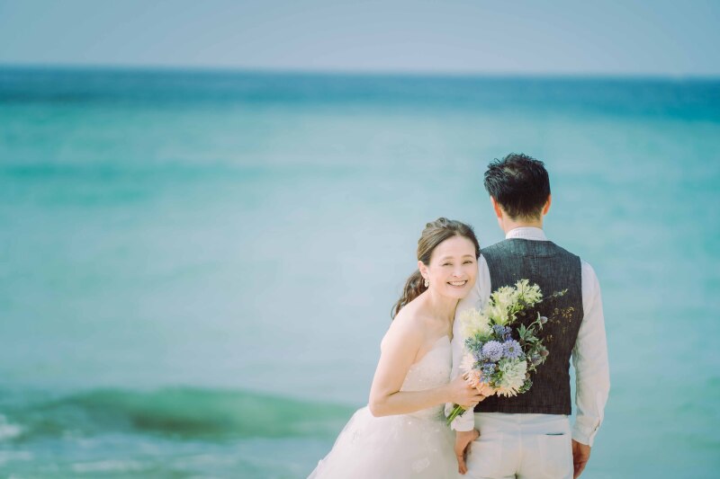 ビーチでのツーショット