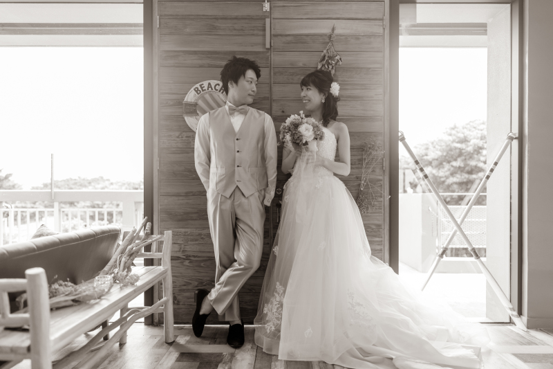 ビーチに出る直前のサロンにて