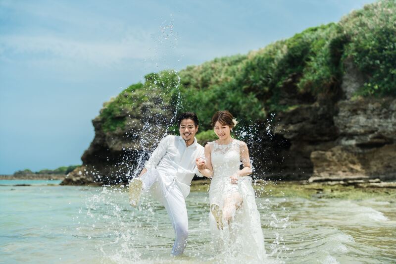 海に入って思いっきり!