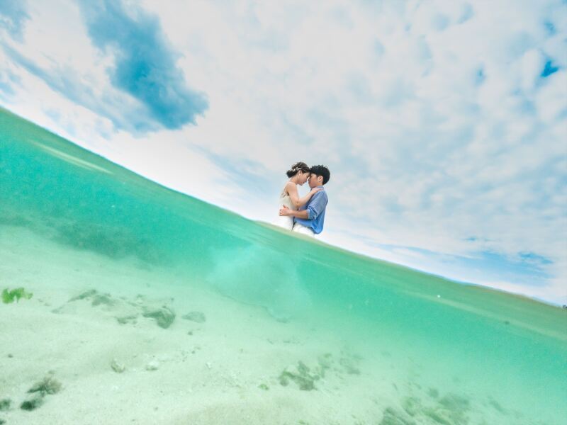 半水中撮影も大成功!